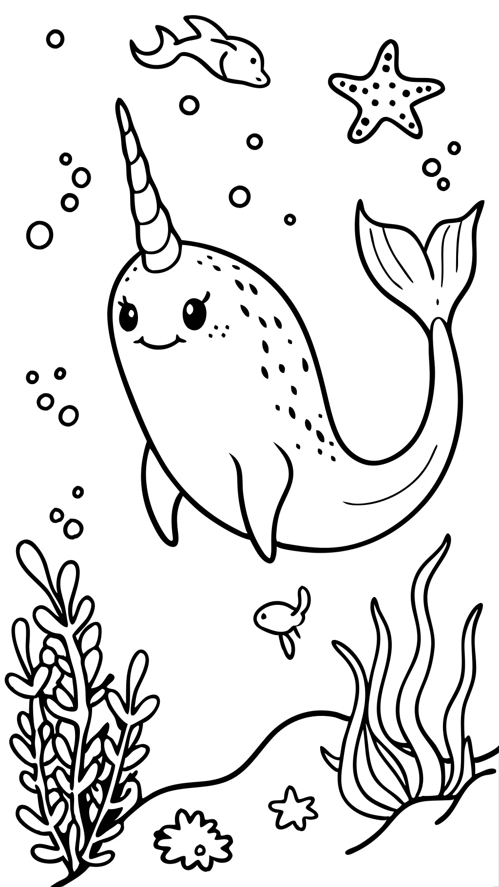 narwhal coloring page